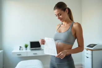 Femme en consultation dans une clinique esthétique pour un traitement Indiva System avec résultats visibles