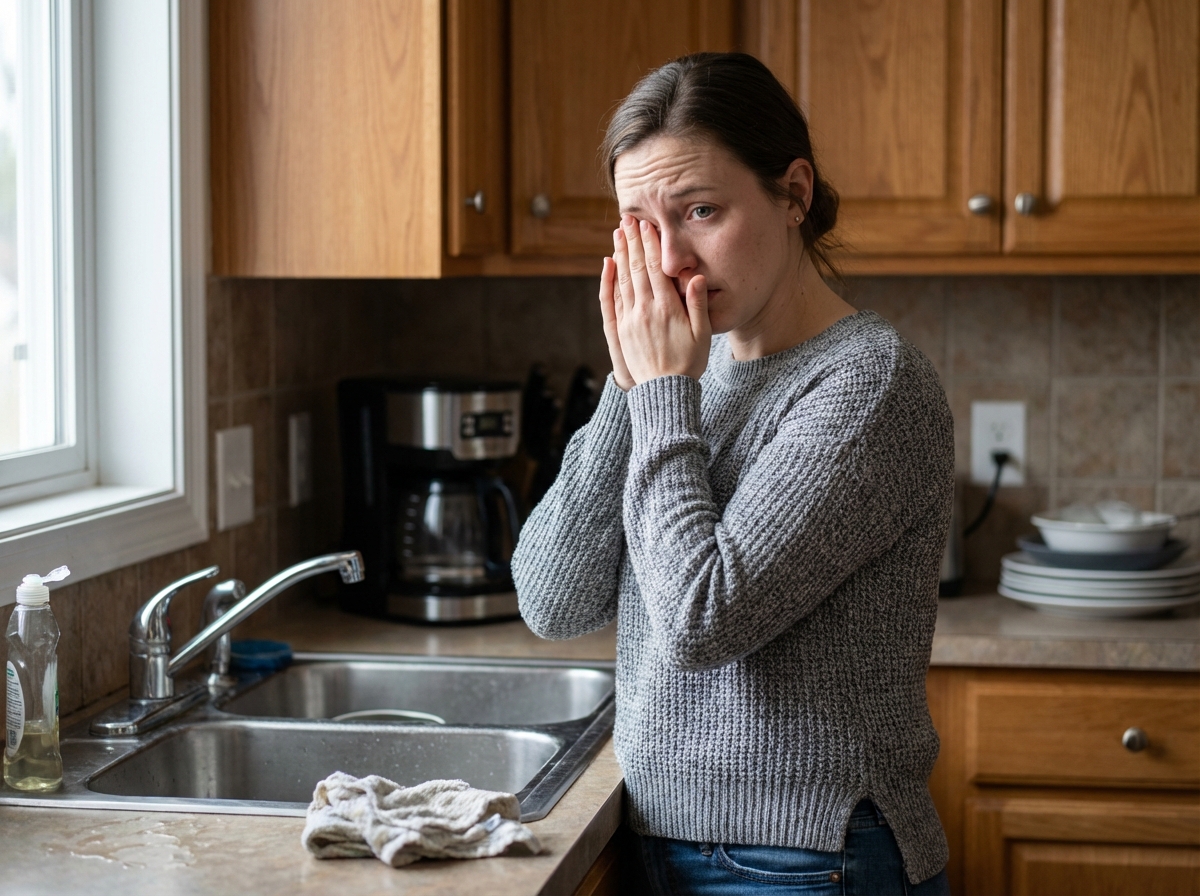 Jeune femme préoccupée près de l
