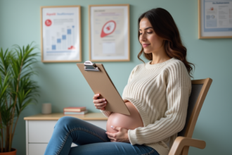 Femme enceinte dans un cabinet médical moderne