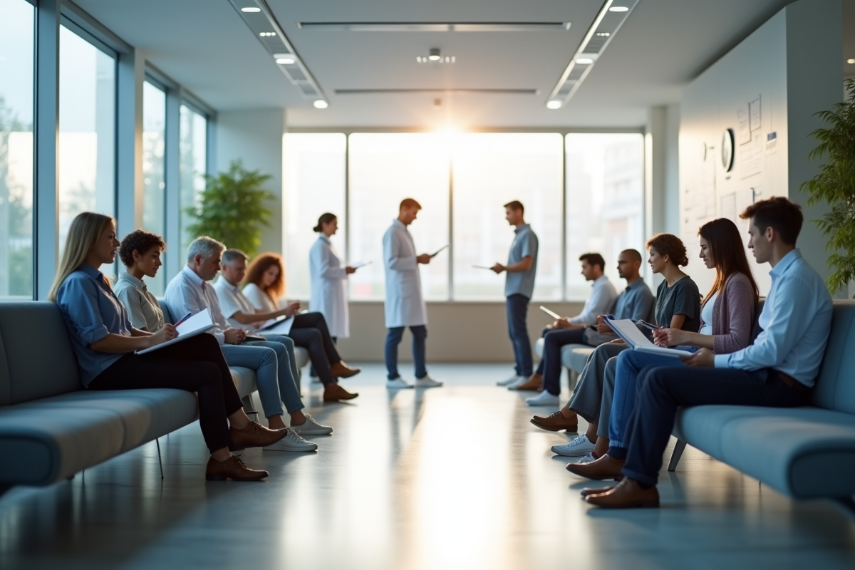 Groupe de personnes dans une salle d
